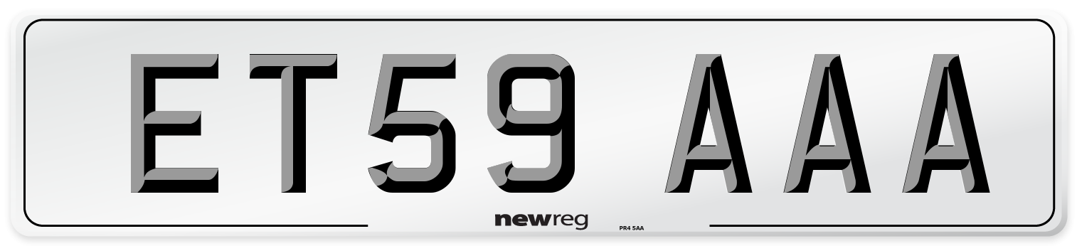 ET59 AAA Number Plate from New Reg